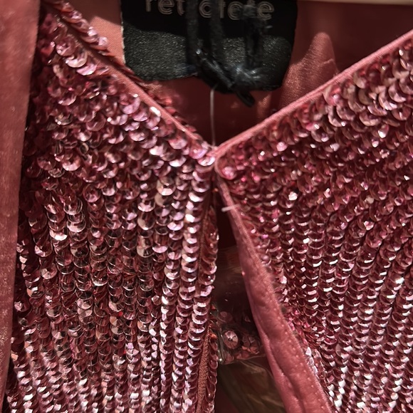 Retrofete Sequin Cardigan Mini Dress Robe Barbie Pink - Picture 10 of 11